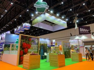 recycled materials used in fabricating the booth as part of Moonman Events commitment for sustainable practices