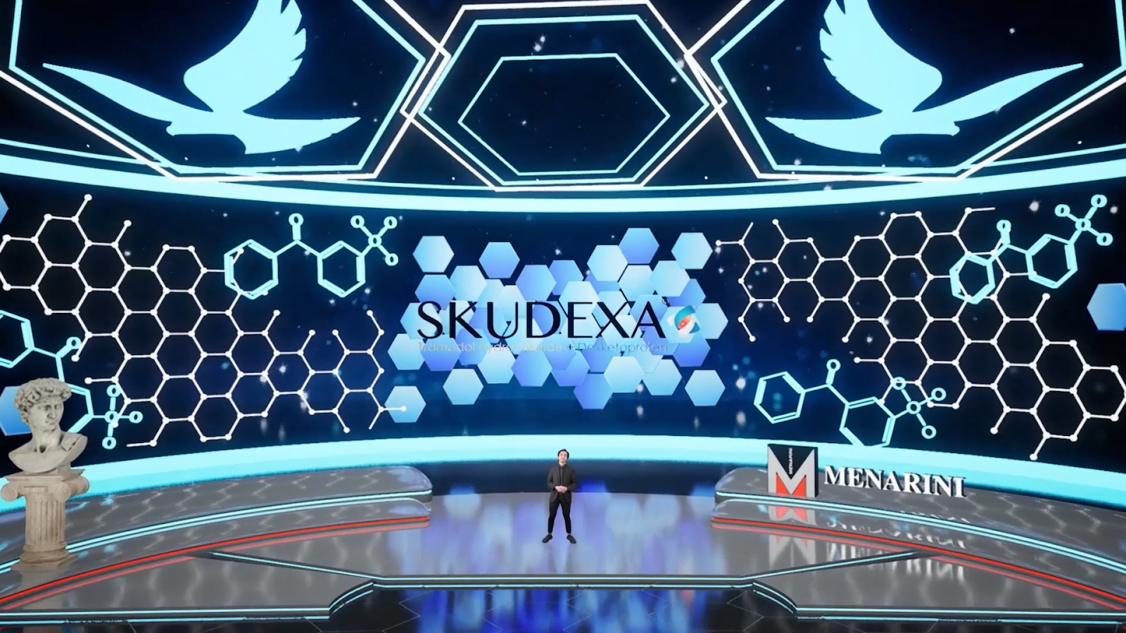 a screenshot of a live virtual event of a launch for skudexa successfully organized by moonman events